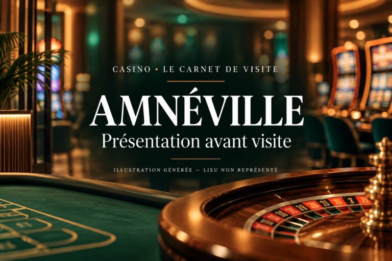 Amnéville — présentation avant visite. Illustration générée d’un casino fictif.