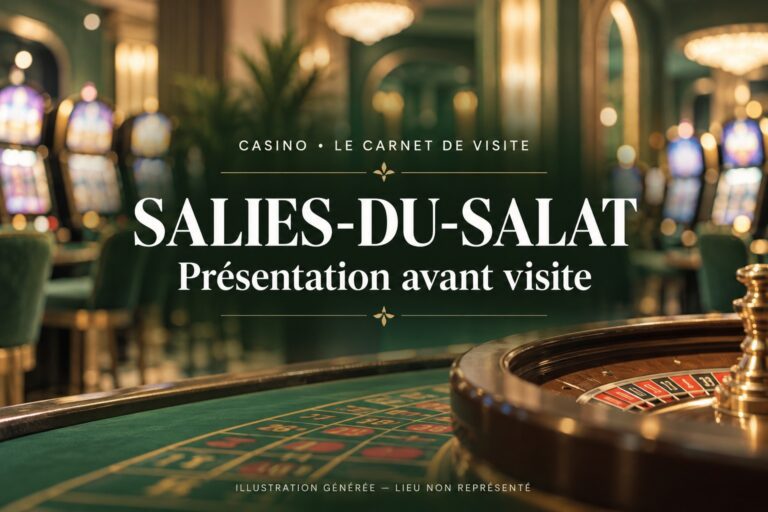 Salies-du-Salat — présentation avant visite. Illustration générée d’un casino fictif.