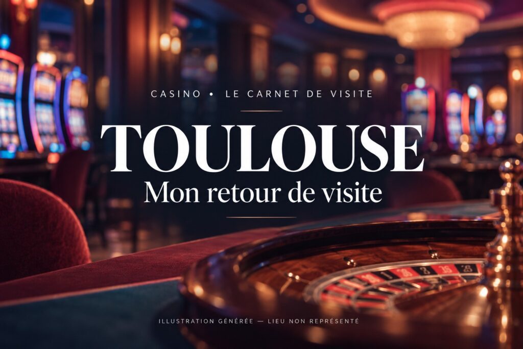 Toulouse — mon retour de visite. Illustration générée d’un casino fictif.